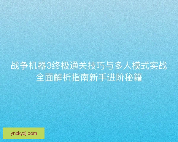 战争机器3终极通关技巧与多人模式实战全面解析指南新手进阶秘籍