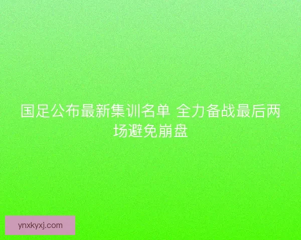 国足公布最新集训名单 全力备战最后两场避免崩盘
